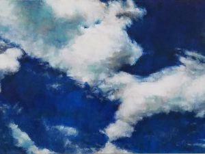 53 回展　「青い空白い雲」木製パネル・アクリル、M100　